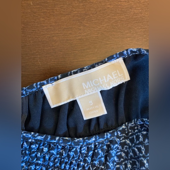 Michael Kors Blue Chiffon Peplum top - Picture 4 of 6